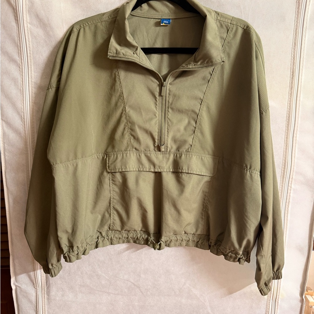 Old Navy Olive Green Half-Zip Long Sleeve Pullover